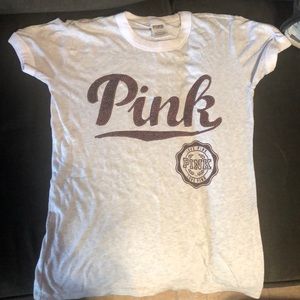 PINK cream shirt with Burgundy Sequins